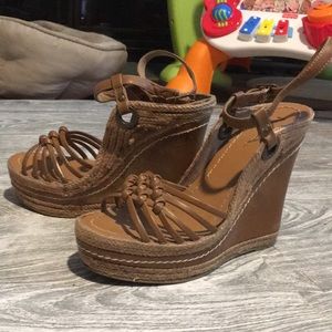 Mia Platform espadrille and leather wedgie sandals